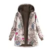 Dameswol Blends Fashion Flower Print gewatteerde jassen vrouw herfst casual capuchon jas