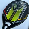 Tennis Rackets 3K Beach Tennis Racket Camewin Full Carbon Fiber Line Rude Surface For Adult Professional Train High Quality Send Gift 230307