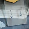 Charm VOQ Silver Color Blue Crystal Pendant Earrings Simple Fashion Holiday Jewelry Sweet Romantic Gift G230307