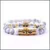 Brins de perles Microinlaid Zircon Skl Bracelet Ensemble 2 Couple Été Parfait Mode Cadeau D'anniversaire Drop Delivery Bijoux Bracelets Dhonu