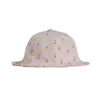 Wide Brim Hats Kids Fisherman Cap Pineapple Pattern Cotton Children Sun Hat Adorable Boy Headgear For Spring Summer Autumn (Pink)