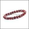 Beaded Strands 8Mm Natural Stone Volcanic Rock Yoga Bracelet Can Promote The Generation To Ensure Health Of Human Body Drop Deliver Dhgnm