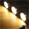 Sotto l'armadio LED Puck Lights con interruttore 3 pezzi di kit lampade Adattatore 12V US / EU / UK per illuminazione d'accento dell'armadio del bancone della cucina