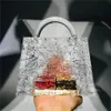 Pink Sugao Crystal Luxury Evening Bag 숄더백 투명한 얼음 균열 아크릴 블링 파티 지갑 탑 여성 결혼 날 클러치 BA246A