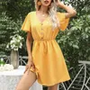 Casual Dresses Luxury Women's Dress Spring Fashion Pleated Mid Length Slim midje Polka Dot Elegant For Women 2023