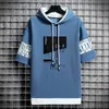 Herren Hoodies Sweatshirts Japan Stil Herren Hoodies Mode Streetwear Kurzarm Kapuzen Sweatshirts Männer Casual Harajuku Drucke Männer Kleidung Hoodies 230307