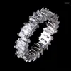 Clusterringen band vinger luxe 925 sterling zilveren verloving bruiloft plave smaragd gesneden diamanten steen platina sieraden