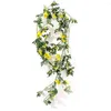 Decorative Flowers Home Decor Party Supplies Daisy Wreath Chamomile Wall Hanging Artificial Sunflower Rattan Christmas Garland