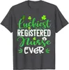 Men's T Shirts Luckiest Registered Ever Shamrock St Patrick's Day T-Shirt