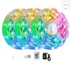 Bandes LED Lumières 3528 RGB Mutil Couleur Changeante Flexible Avec Télécommande 24 Touches Pour Rétroéclairage LED Chambre TV