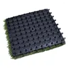 Dekorativa blommor Artificiellt gräsgräs Interlocking Deck Tiles Set 9 PCS 12 "x12" Tjock syntetisk falsk självdränerande mattplåster