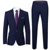 Giacca e pantaloni 2 pezzi Set di moda Nuovo uomo casual abito da lavoro da sposa da sposa da sposa blazer pantaloni abbigliamento