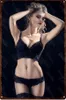 Seksowna dziewczyna metalowy obraz Znak czarno -białe światło i cień seksowna bielizna zdjęcie Tin znak gorąca dziewczyna żelaza naklejki ścienne Płytki 30x20 cm W03