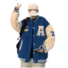 Herrenjacken Vintage Jacke Baseball Cartoon Stickerei Street Wear Varsity Y2k Mantel Herren Winter LederärmelHerren