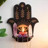 Decorative Objects Figurines Halloween Sun Moon Luna Wolf Cat Altar Crystal Shelf PVC Room Candle Stand Wall Holder Storage Rack Boho Ramadan Decor 230307