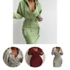 Dwuczęściowa sukienka 1 set damska spódnica bluzki Slimfitting Pure Color Pullover Solid Midcalf Suit 230307