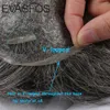 Мужские детские парики Evasfos Мужские Toupee Remy Human Hair Peee v Loop 0,08 мм кожа PU Base Prosthe Система замены волос парика для мужчин 230307