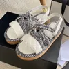 Dress Shoes Summer Women Real Leather Splicing Hemp Rope Open Toe Casual Sandals With Sticky Strap Design Resort Beach Flat 2023 230307