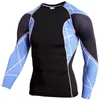 Men's T Shirts Men's Fitness Printed Long Sleeve T-shirt Sports Running Training Top Sweat Wicking Fast Dry High Elastic Tight Tshirt