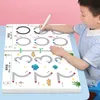 Drawing Painting Supplies 136Page Children Montessori Toy Pen Control Training Color Shape Math Match Game Set Toddler Learning Educational 230307