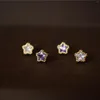 Stud Earrings S925 Sterling Silver Gold-plated Five Pointed Star Women's Simple Ins Small Exquisite Ear Bone Studs