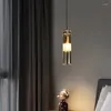 Hanglampen FSS Modern goud koperen kristallen bed klein kroonluchter voor slaapkamer eetkamer bar decoratie single-head licht