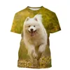 Herren-T-Shirts, Sommer, 3D-Druck, niedlicher Tierhund, Herren- und Damen-Kinder-Freizeit-T-Shirt, samoanisches Muster, atmungsaktiv
