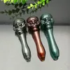 Hookahs Coloured flat-headed concave ghosthead glass pipe Glass Bongs Oil Burner Pipes