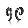 Boucles d'oreilles à tige 1 paire Punk noir taureau corne escargot forme pour hommes femmes Hip-hop Rock fête personnalité oreille bijoux cadeaux accessoires