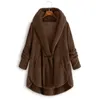 Женская меховая искусственная элегантная пальто Женщины хорошая осень зима теплый мягкий пиджак Женская плюшевая верхняя крыло повседневная верхняя одежда#J31