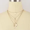 Цепи 2023 Европейский и американский стиль INS Ladies Multi-Layer Cross Key Head Head Corlece Trend