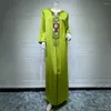 Abbigliamento etnico Caftano islamico Abito a maniche lunghe Abito con cappuccio marocchino Femme Musulmano Abaya Turco pakistano Dubai Abiti da sera con perline