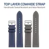 Watch Bands Handmade Handmade Lederen Band 18 19 20 21 22 24 Mm Zwart Blue Gray Strap H Buckle Band Heren Accessoires 230307