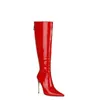 Boots 2023 Sonbahar/Kış Ayakkabıları Yüksek Topuklu Güzel Buty Red Zapatos De Tacon Bajo Para Mujer