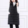 Gilets pour femmes soeur Fara automne hiver col montant Long gilet Bodywarm coton rembourré coupe-vent chaud gilet femme solide Loos