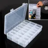 Jewelry Pouches 24 Compartment Slot Storage Box Practical Adjustable Plastic Case For Bead Rings Display Organizer Tool Cont