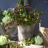 Decorative Flowers Artificial Plant Olive Fruit Branch 90cm/35.4in Fresh Pastoral Style Home Decoration Living Room Table