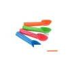 Skedar 100st 17,5x3 cm söt färg glass skopa plast melon baller förtjockar cylindrisk handtag dessert sked kök verktyg drop d dhgms