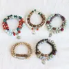 Bracelets porte-bonheur Style Vintage double couche perles en céramique colorées Bracelet pour filles bijoux cadeau