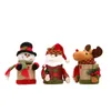 Decorações de Natal 2023 Candy Jar Bottle Santa Snowman Padrão Cute Bag Box Presente para Chirldren Desktop Pingente