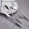 Dinnerware Sets 4pcs Western 18/10 Stainless Steel Cutlery Tableware Set Steak Knife Fork Spoon Creative Orbs Handle Dishwasher Safe