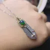 Kedjor naturlig färg opal halsband kvinnlig sterling silver delikat fjäder full eld sydkorea ljus lyx