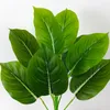 Decorative Flowers Artificial Plant 50 Cm 7 Fork Tropical Leaves Fake Branch Magnolia Leaf Wall Home Office Decoration