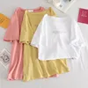 T-shirts pour femmes lettre imprimé chemise femmes été vêtements coréens Harajuku t-shirts col rond hauts amples manches courtes marée femme