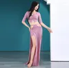 Stage Wear Belly Dance Costume Female Adult Long Skirt Practice Clothes Set Oriental Dancing Performance