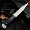 Honshu H9401 Survival Rechte mes 9cr18mov satijnen mes volle tang ebony handvat buiten camping wandeljacht vaste mesmessen met lederen schede