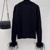 女性用ジャケットデザイナー2023新しいスプリングブランドジャケットOOTDデザイナーファッションハイエンドクラシックコートレジャーフェザーコート編み編みカーディガンバースデー5kpw