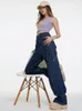 Pantalon grande taille femme Y2K Streetwear jean pour femmes mode décontracté taille haute en vrac Denim automne conception pantalon droit femme 230306