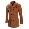 Veste à capuche en laine pour hommes, Trench-Coat à Double boutonnage avec garniture extérieure, ACE-0023