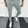 Pantalons pour hommes Mode Hommes Plaid Slim Fit Zipper Casual Long Streetwear Vintage Mâle Pantalon Droit Harem Ropa HombreMen's Heat22